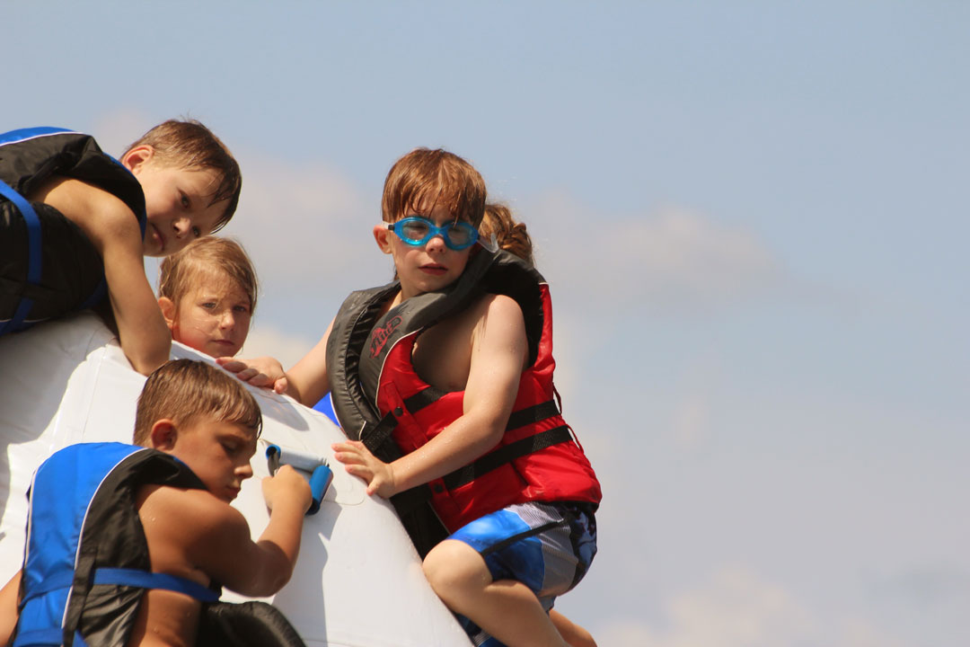 Children playing in water