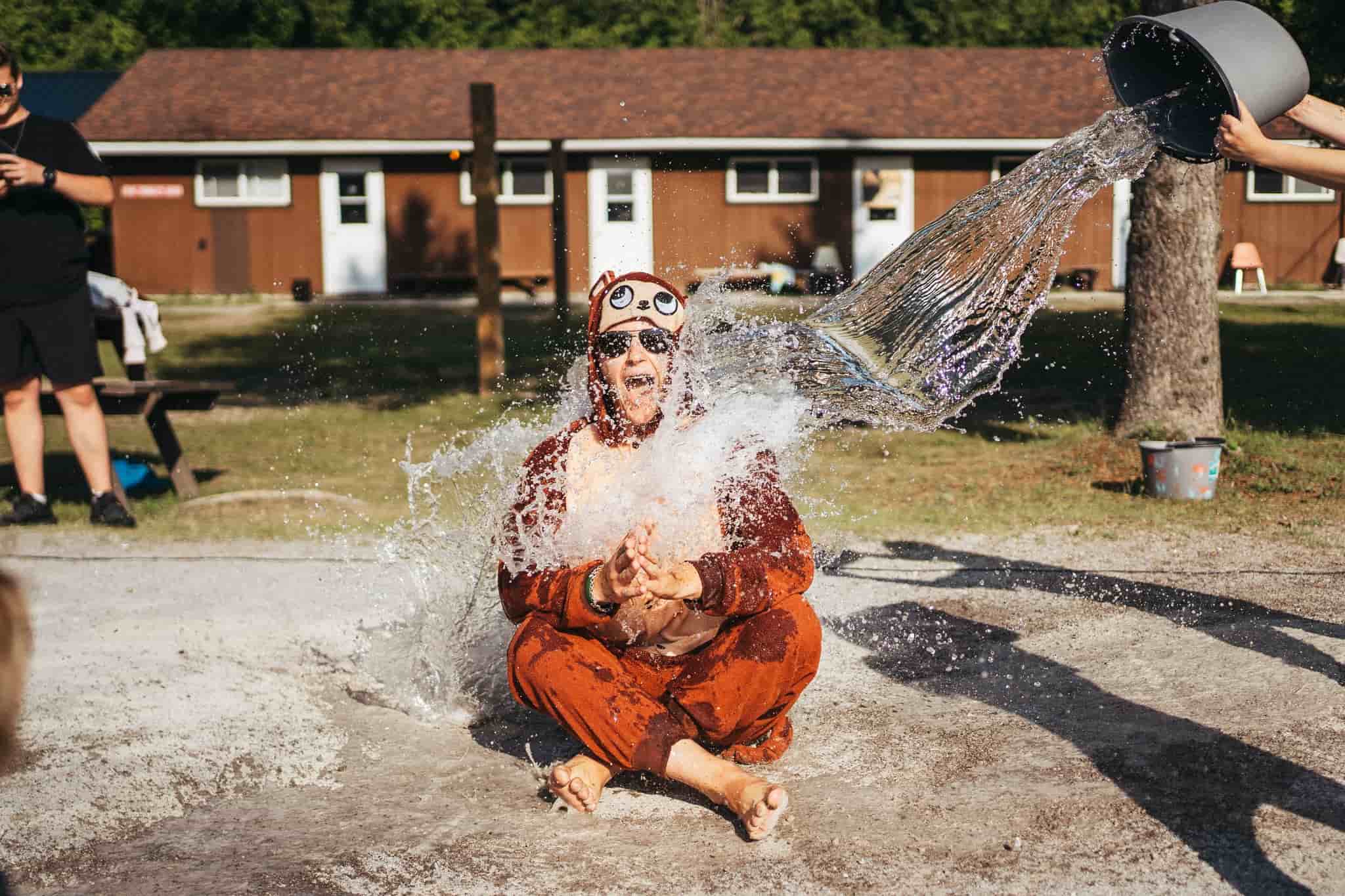 Iterns wearing Minecraft masks